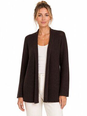 Wooden Ships Paola Buendia Eryn Open Cardigan Sweater Long Sleeve Brown Size XS